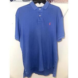 Polo by Ralph Lauren Classic Fit Blue Cotton Polo Shirt - Size M